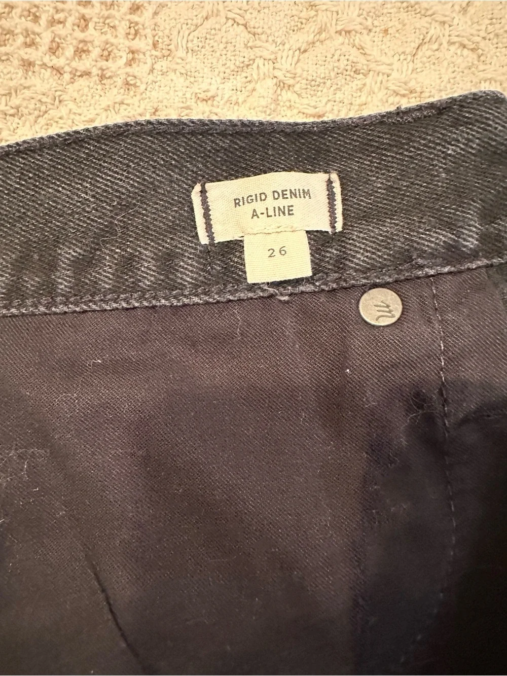 Madewell Black Denim Mini Skirt with Front Zipper - Picture 8 of 11